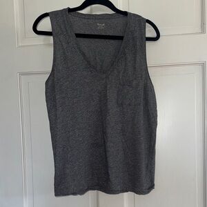 Madewell Gray V-Neck Tank Top